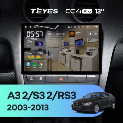 Штатная магнитола Teyes CC4 Pro 8/128 Audi RS3 1 (2011-2012) (13")