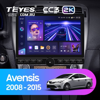 Штатная магнитола Teyes CC3 2K 6/128 Toyota Avensis 3 (2008-2015) F1 (13&quot; с кнопками)