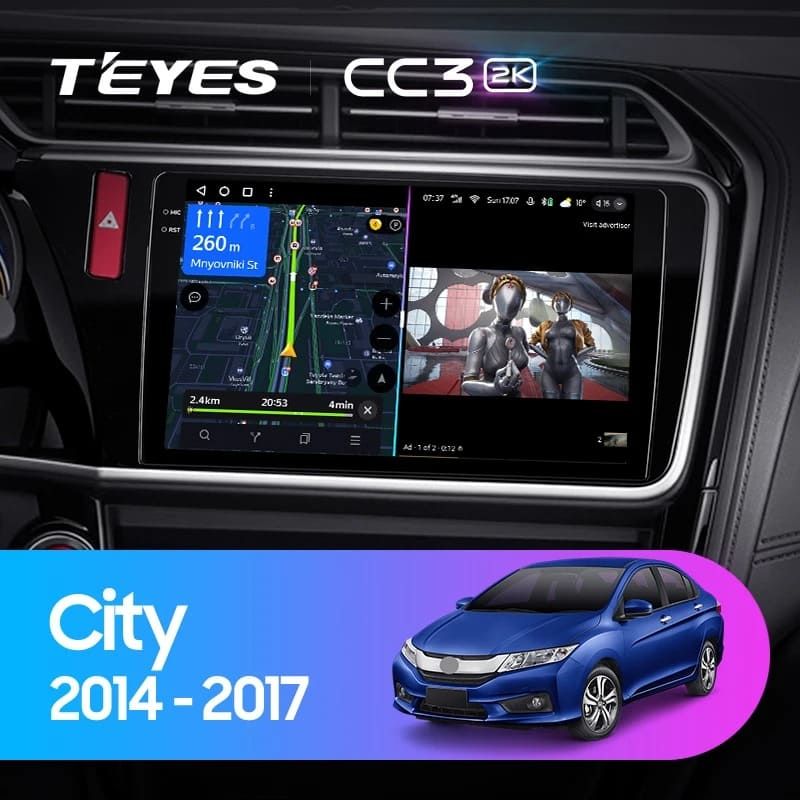 Штатная магнитола Teyes CC3 2K 6/128 Honda City (2014-2017) Тип-B