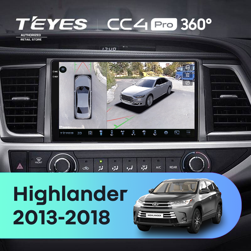 Штатная магнитола Teyes CC4 Pro 360 12/256 Toyota Highlander 3 XU50 (2013-2018)