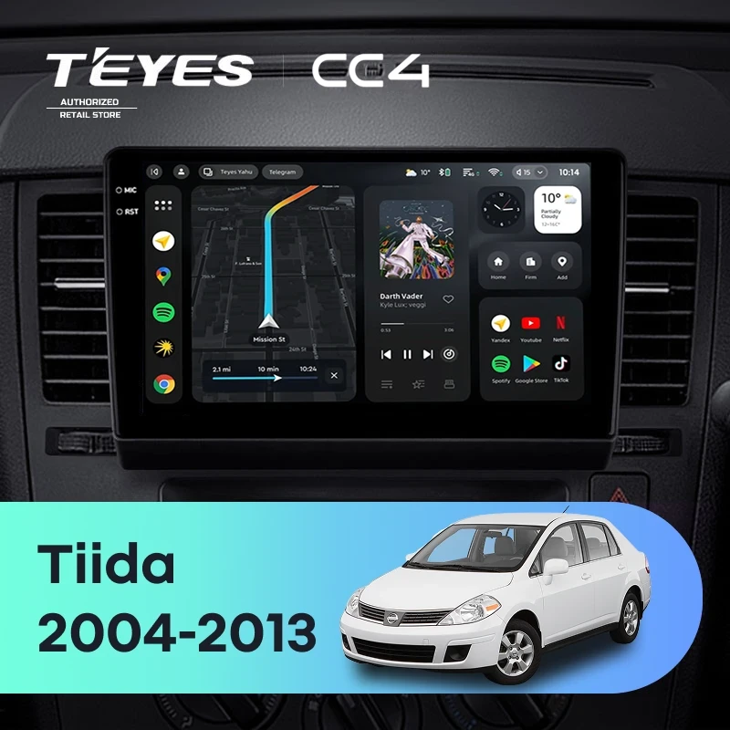 Штатная магнитола Teyes CC4 6/64 Nissan Tiida C11 (2004-2013) F1