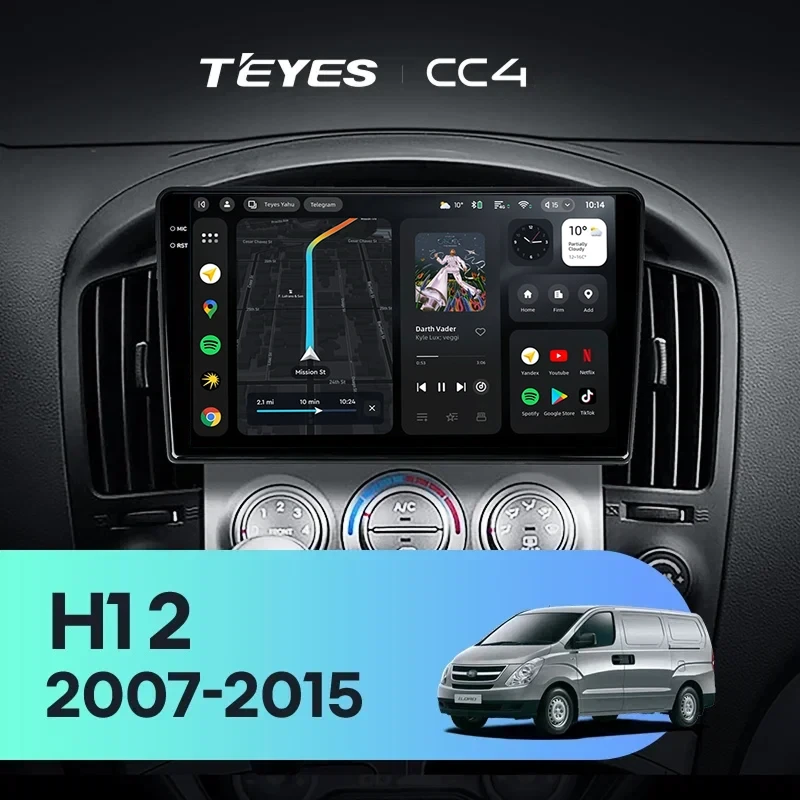 Штатная магнитола Teyes CC4 6/64 Hyundai H1 TQ (2007-2015) F1