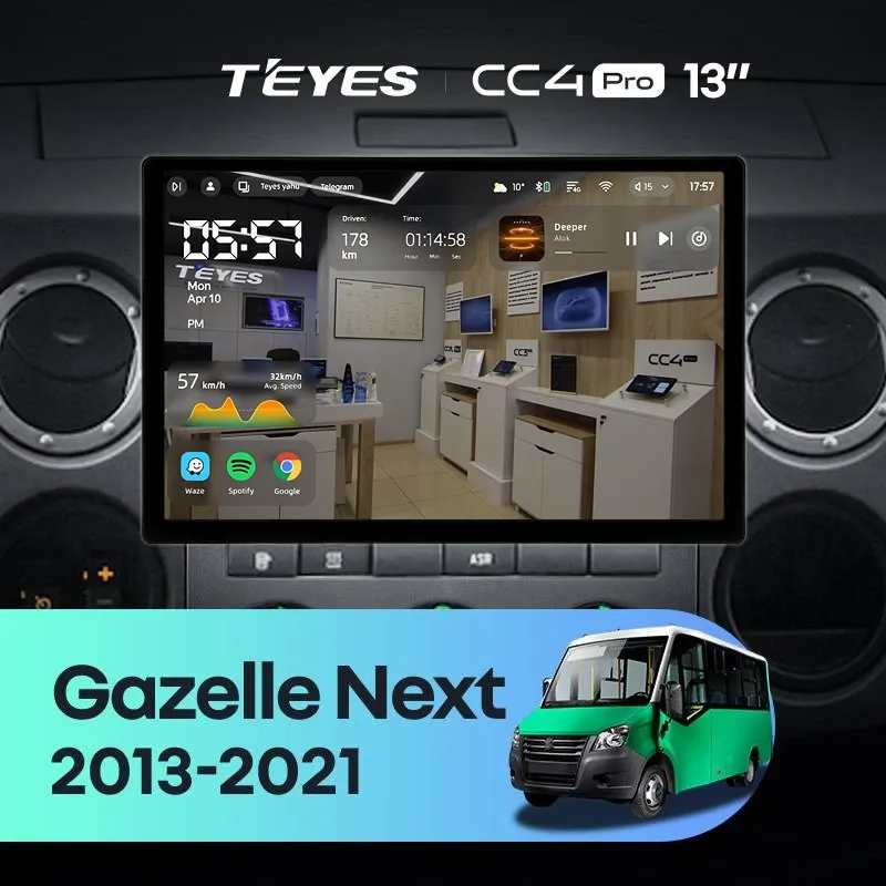 Штатная магнитола Teyes CC4 Pro 12/256 GAZ Gazelle Next (2013-2021) F3 (13")