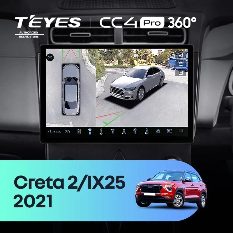 Штатная магнитола Teyes CC4 Pro 360 8/128 Hyundai Creta 2 2021+ (глянец) F2 (11")