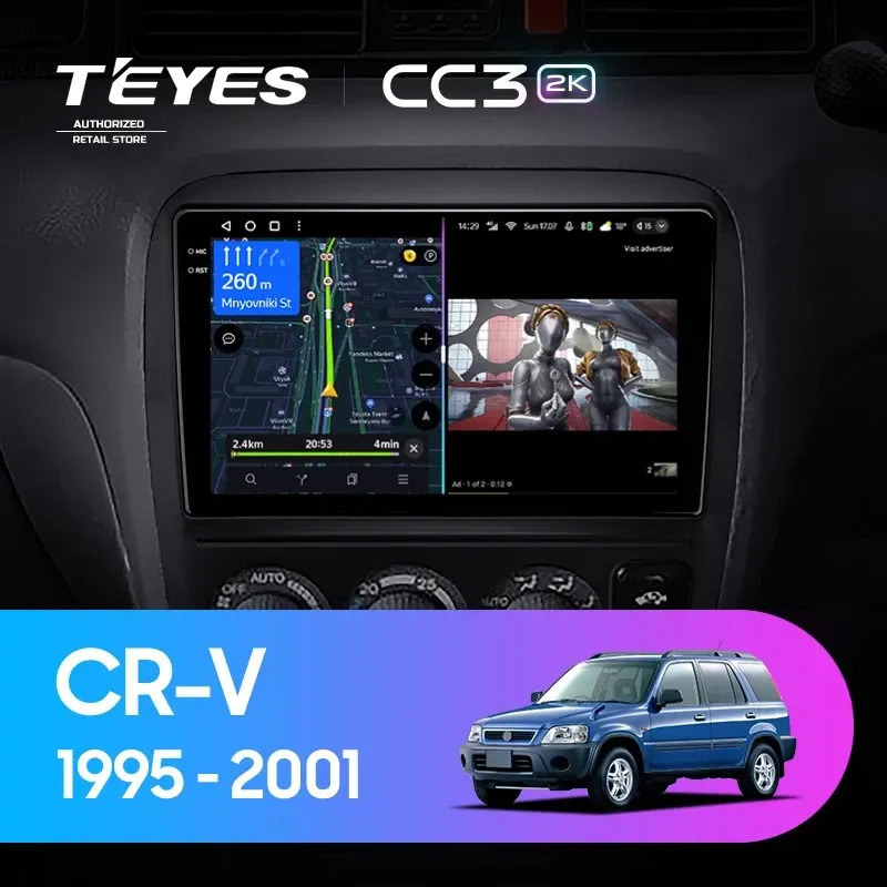 Штатная магнитола Teyes CC3 2K 4/32 Honda CR-V (1995-2001)