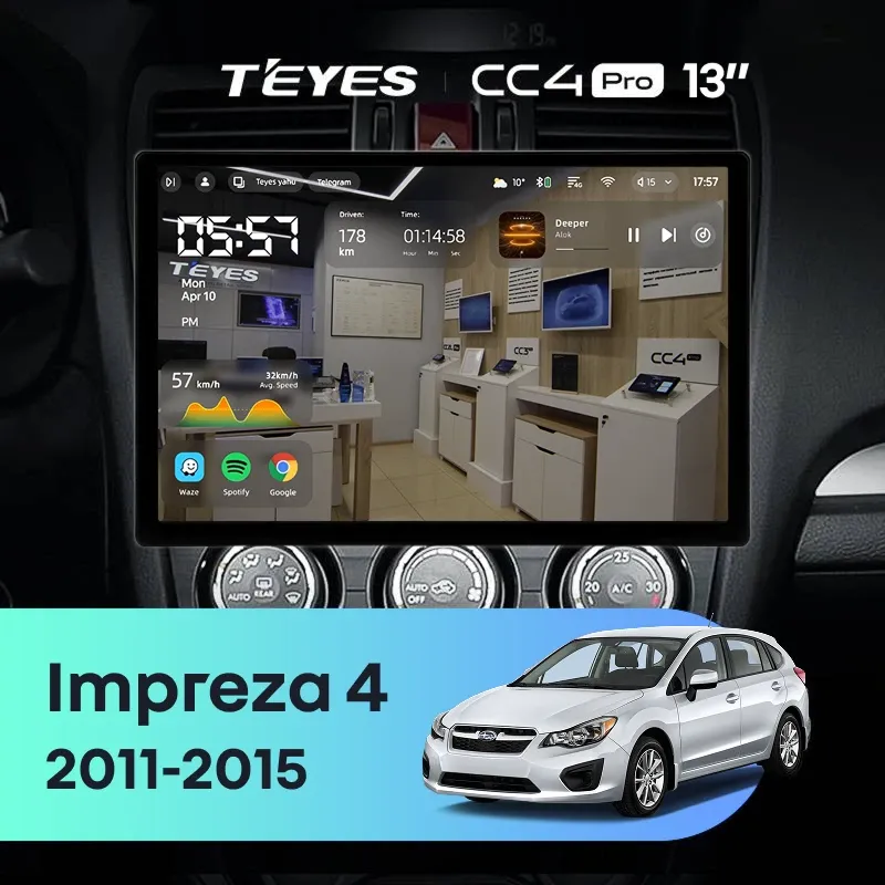 Штатная магнитола Teyes CC4 Pro 12/256 Subaru Impreza 4 (2011-2015) Тип-A (13")