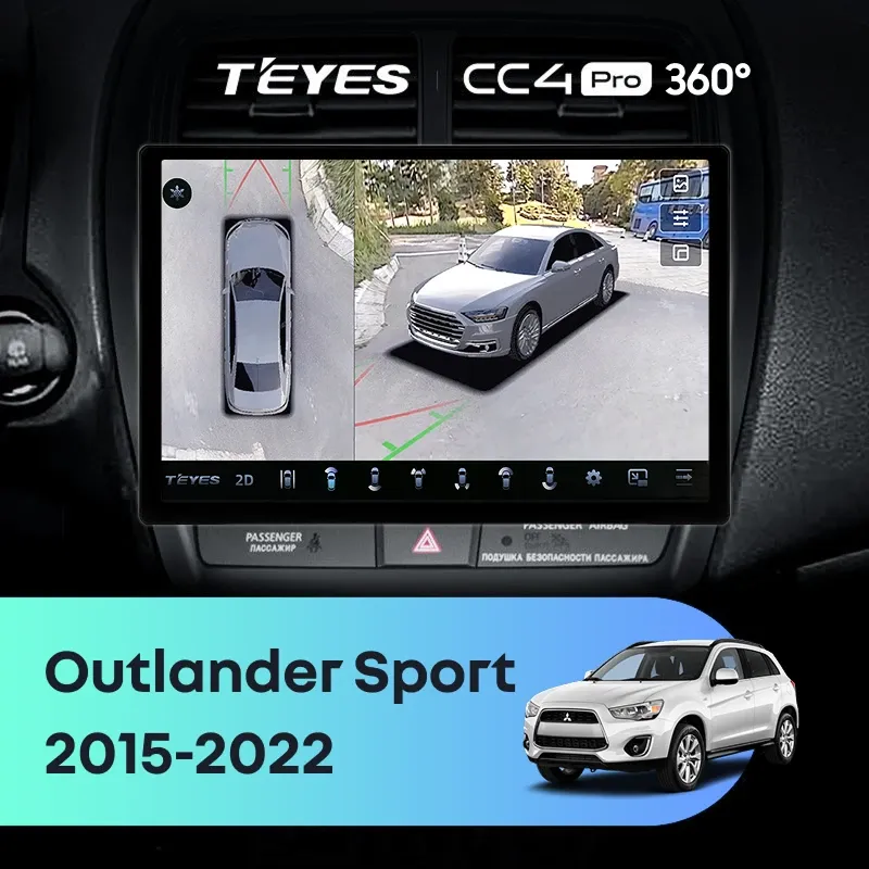 Штатная магнитола Teyes CC4 Pro 360 8/128 Mitsubishi Outlander Sport (2015-2022) Тип-B (13")