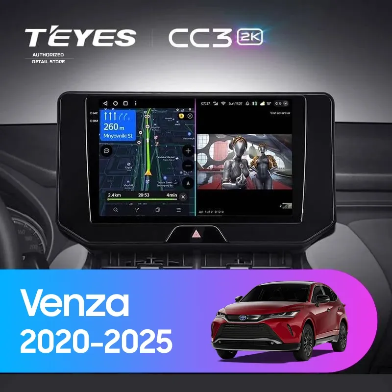Штатная магнитола Teyes CC3 2K 6/128 Toyota Venza (2020-2025)