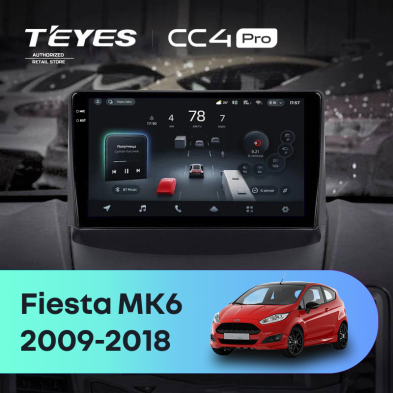 Штатная магнитола Teyes CC4 Pro 12/256 Ford Fiesta 6 (2009-2018) F1 Тип-B