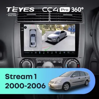 Штатная магнитола Teyes CC4 Pro 360 12/256 Honda Stream 1 (2000-2006) F1