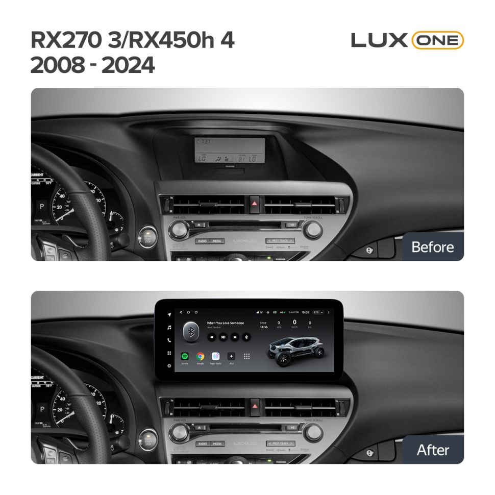 Переходная рамка Lexus RX270 3 RX450h 3 AL10 (2008-2015) RX450h 4 AL20 (2015-2024) Тип-D (12,3")