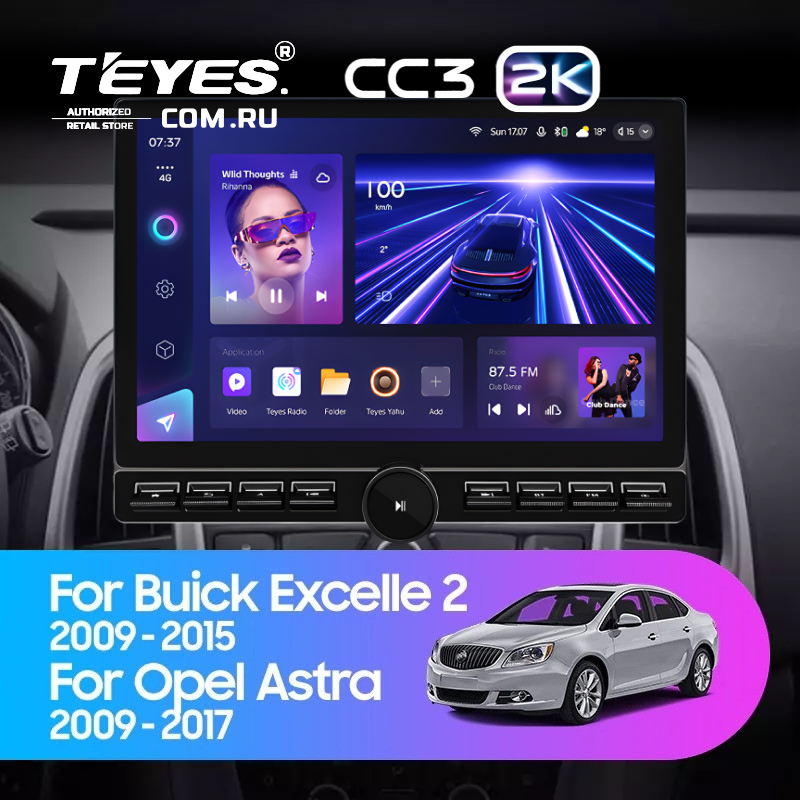 Штатная магнитола Teyes CC3 2K 6/128 Opel Astra J (2009-2017) (13" с кнопками)