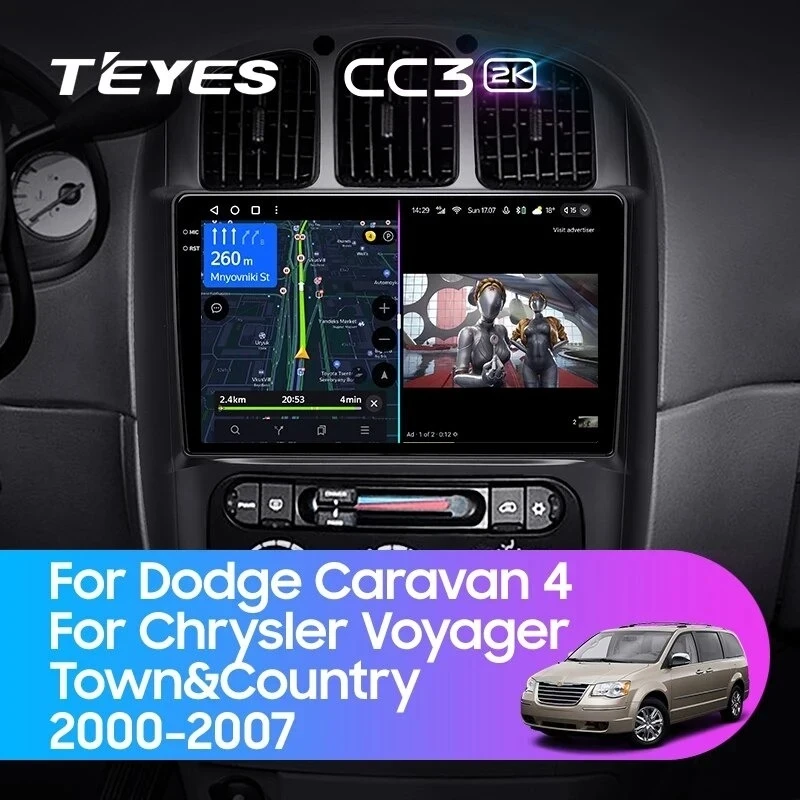 Штатная магнитола Teyes CC3 2K 4/32 Dodge Caravan 4 (2000-2007) Тип-B