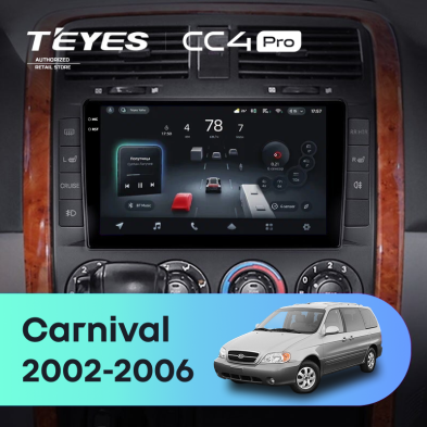 Штатная магнитола Teyes CC4 Pro 8/128 Kia Carnival UP GQ (2002-2006)
