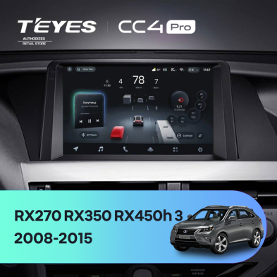 Штатная магнитола Teyes CC4 Pro 8/128 Lexus RX270 RX350 RX450h AL10 3 (2008-2015) Тип-A