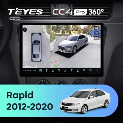 Штатная магнитола Teyes CC4 Pro 360 8/128 Skoda Rapid NH3 NH1 (2012-2020) (13")