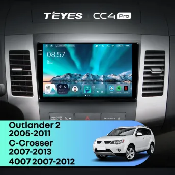 Штатная магнитола Teyes CC4 Pro 8/128 Mitsubishi Outlander 2 (2005-2011) Тип-B
