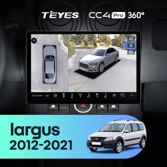 Штатная магнитола Teyes CC4 Pro 360 8/128 Lada Largus (2012-2021) (13")