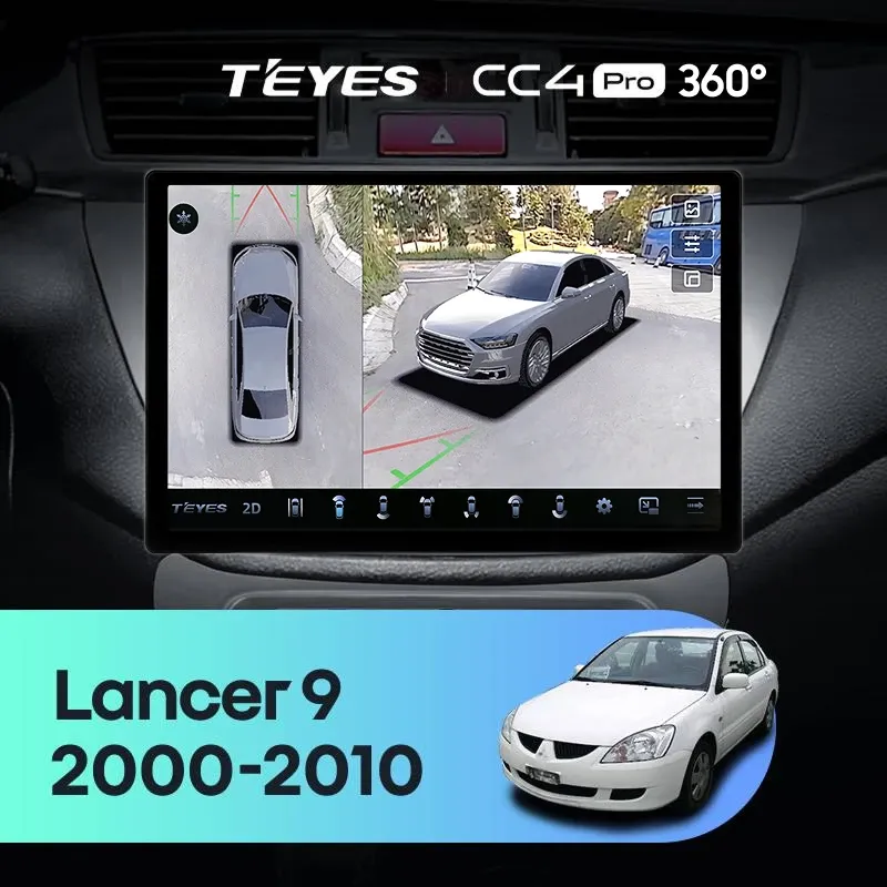 Штатная магнитола Teyes CC4 Pro 360 12/256 Mitsubishi Lancer 9 CS (2000-2010) (13")