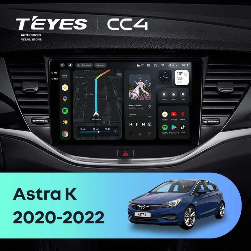 Штатная магнитола Teyes CC4 8/128 Opel Astra K (2020-2022) Тип-B