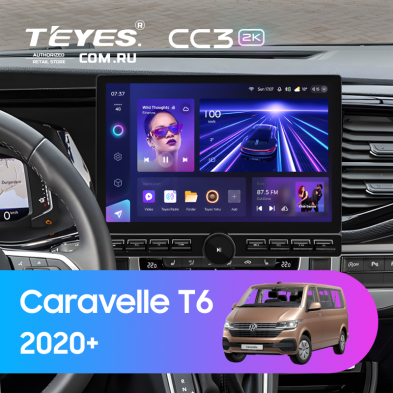 Штатная магнитола Teyes CC3 2K 6/128 Volkswagen Caravelle T6 2020+ (13" с кнопками)