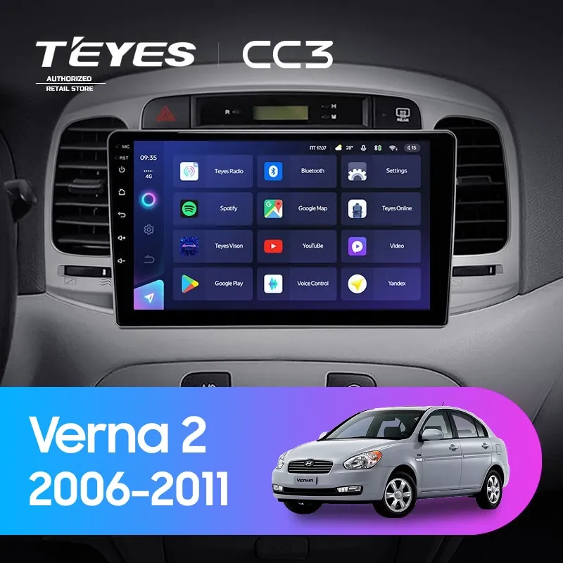 Штатная магнитола Teyes CC3 4/32 Hyundai Verna 2 (2006-2011)