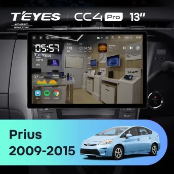 Штатная магнитола Teyes CC4 Pro 8/128 Toyota Prius 3 XW30 (2009-2015) F2 Правый руль (13")