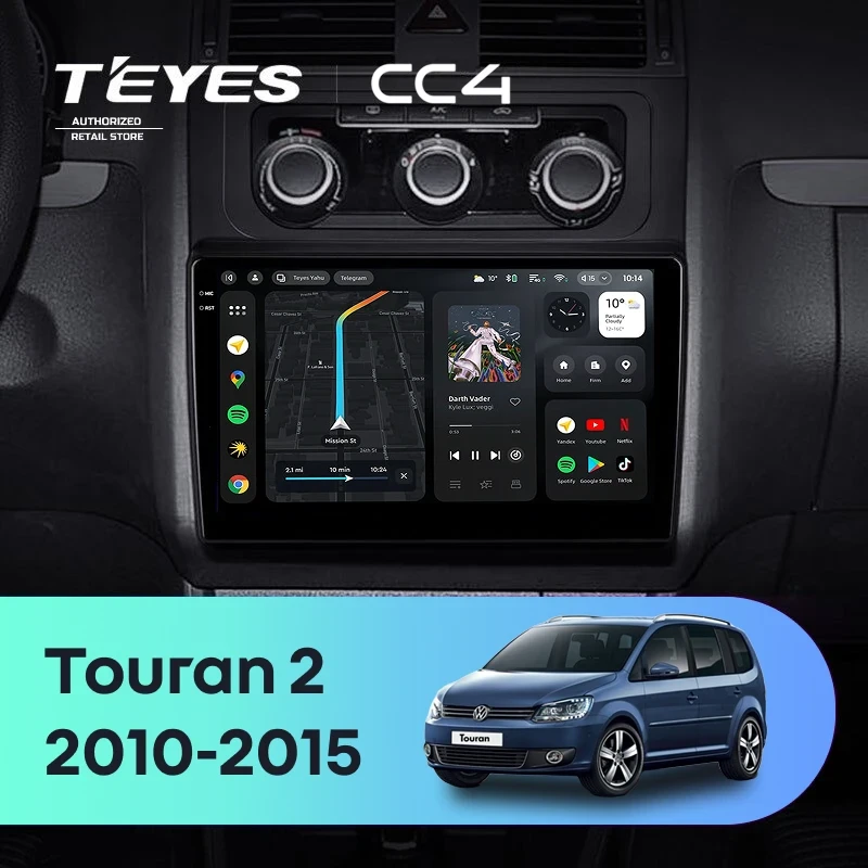 Штатная магнитола Teyes CC4 6/64 Volkswagen Touran 2 1T (2010-2015)