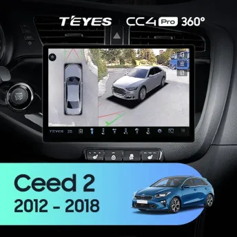 Штатная магнитола Teyes CC4 Pro 360 8/128 Kia Ceed 2 JD (2012-2018) (13")