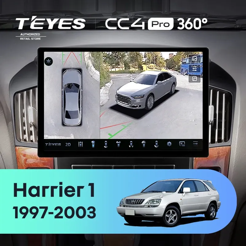 Штатная магнитола Teyes CC4 Pro 360 12/256 Toyota Harrier 1 (XU10) (1997-2003) F2 (13")