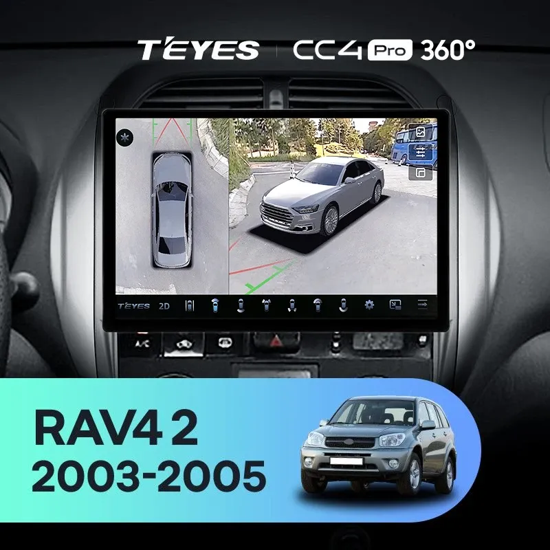 Штатная магнитола Teyes CC4 Pro 360 12/256 Toyota RAV4 2 CA20 CA20W XA20 (2003-2005) F4 (11")