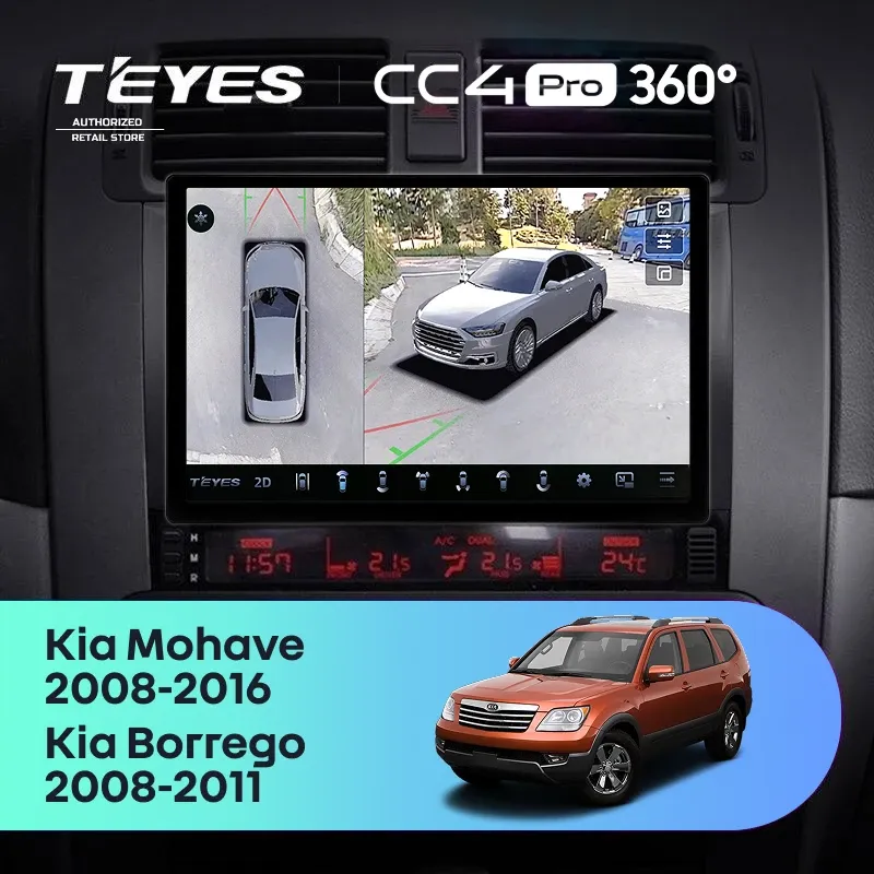 Штатная магнитола Teyes CC4 Pro 360 12/256 Kia Mohave (2008-2016) (11")
