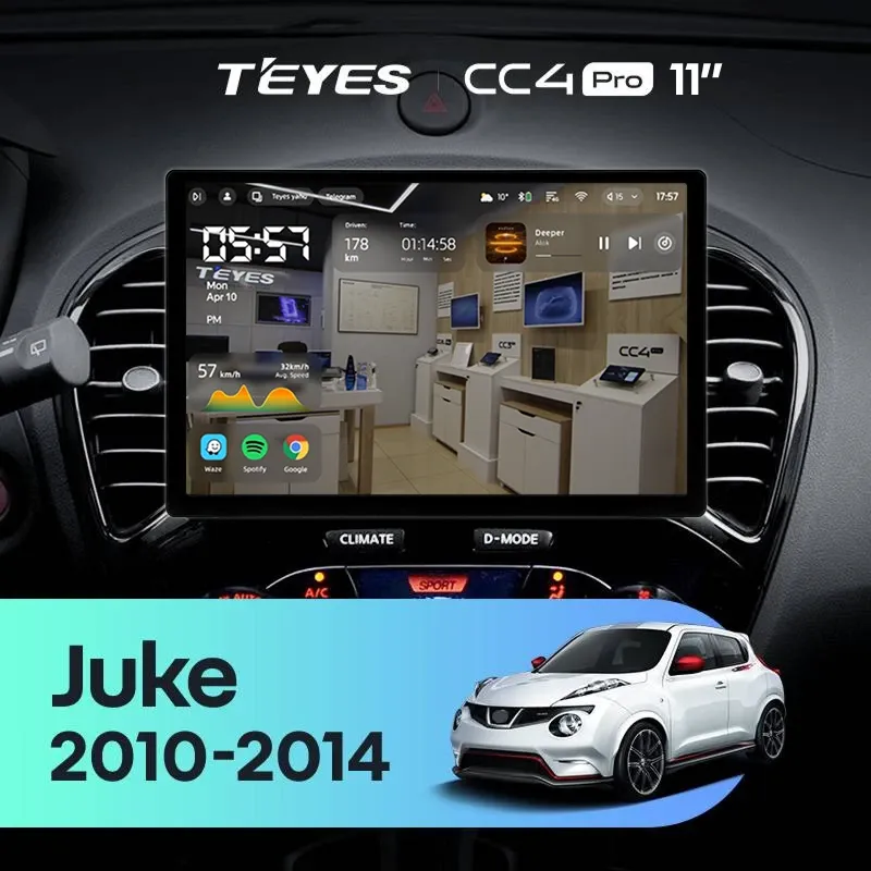 Штатная магнитола Teyes CC4 Pro 8/128 Nissan Juke (2010-2014) (11")