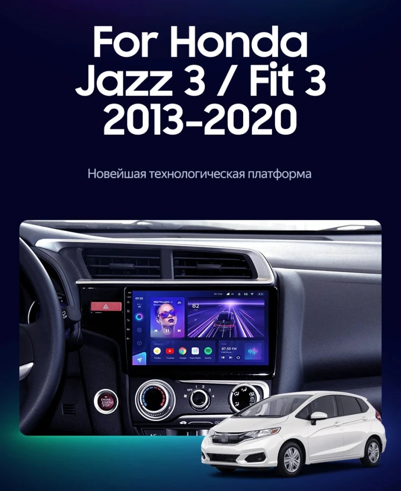 Штатная магнитола Teyes CC3 2K 6/128 Honda Jazz 3 (2013-2020) Тип-B