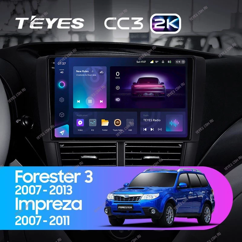 Штатная магнитола Teyes CC3 2K 360 6/128 Subaru Forester 3 SH (2007-2013)