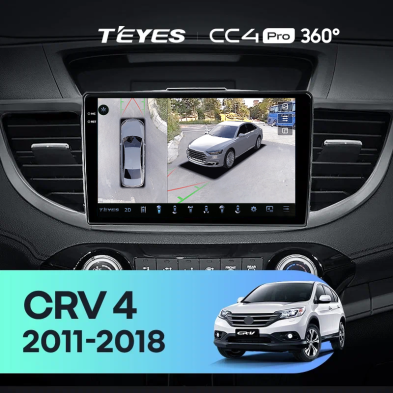 Штатная магнитола Teyes CC4 Pro 360 12/256 Honda CR-V 4 RM RE (2011-2018) 9" Тип-C
