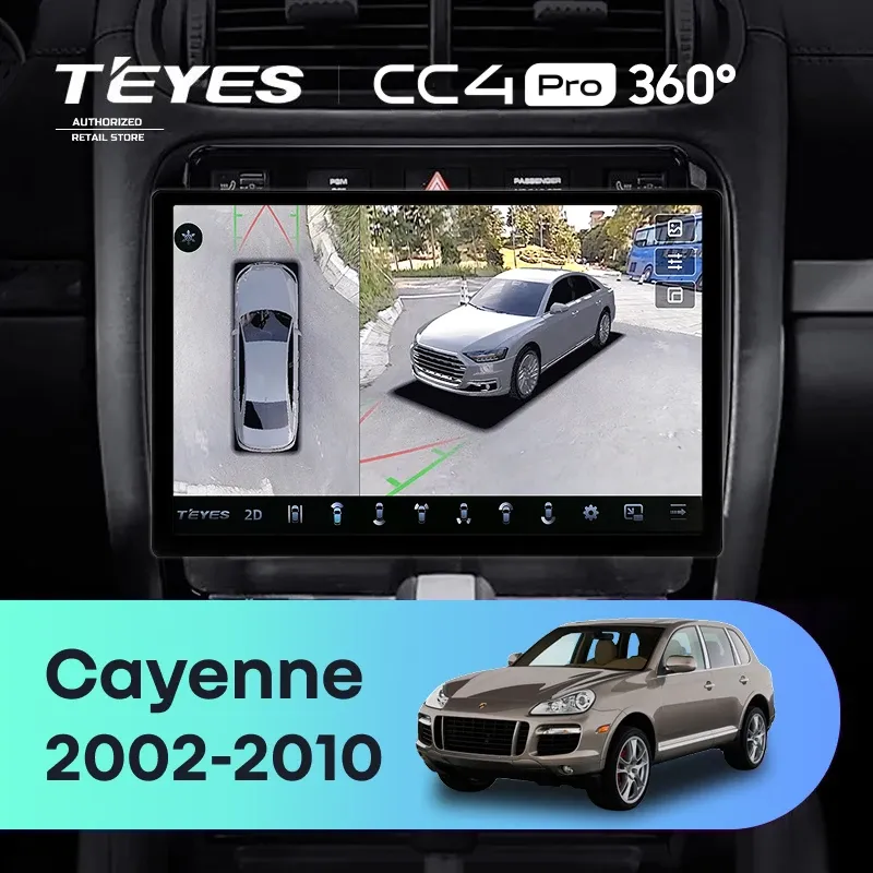 Штатная магнитола Teyes CC4 Pro 360 12/256 Porsche Cayenne I 1 9PA (2002-2010) (11")