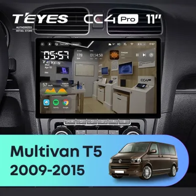 Штатная магнитола Teyes CC4 Pro 8/128 Volkswagen Multivan T5 (2009-2015) (11")