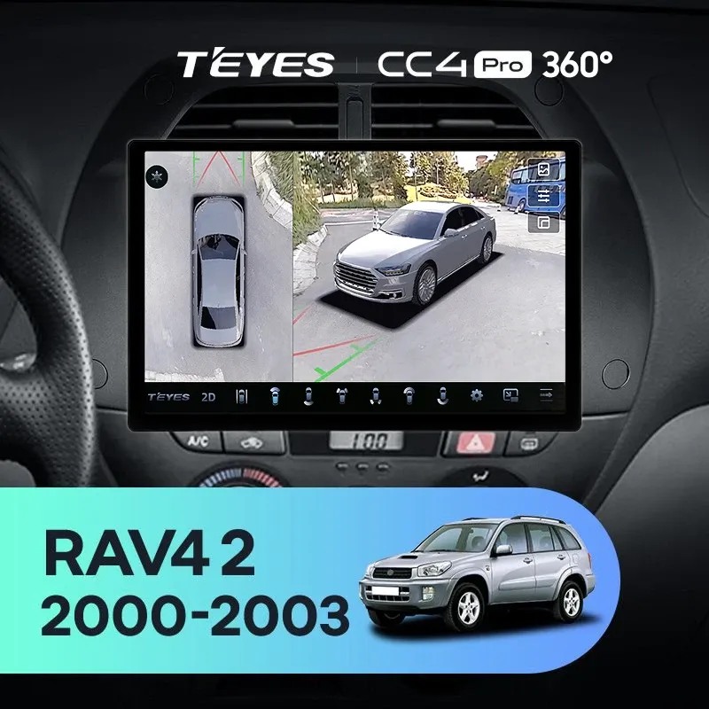 Штатная магнитола Teyes CC4 Pro 360 8/128 Toyota RAV4 2 CA20 (2000-2003) F3 (11")