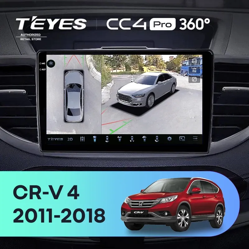 Штатная магнитола Teyes CC4 Pro 360 8/128 Honda CR-V 4 RM RE (2011-2018) Тип-C