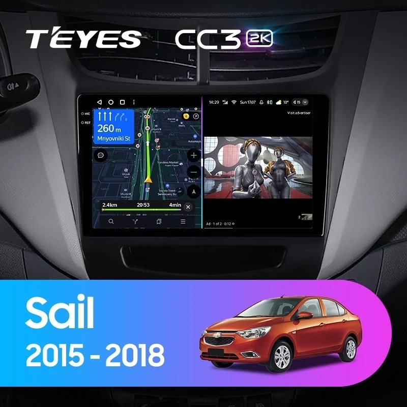 Штатная магнитола Teyes CC3 2K 4/64 Chevrolet Sail (2015-2018)