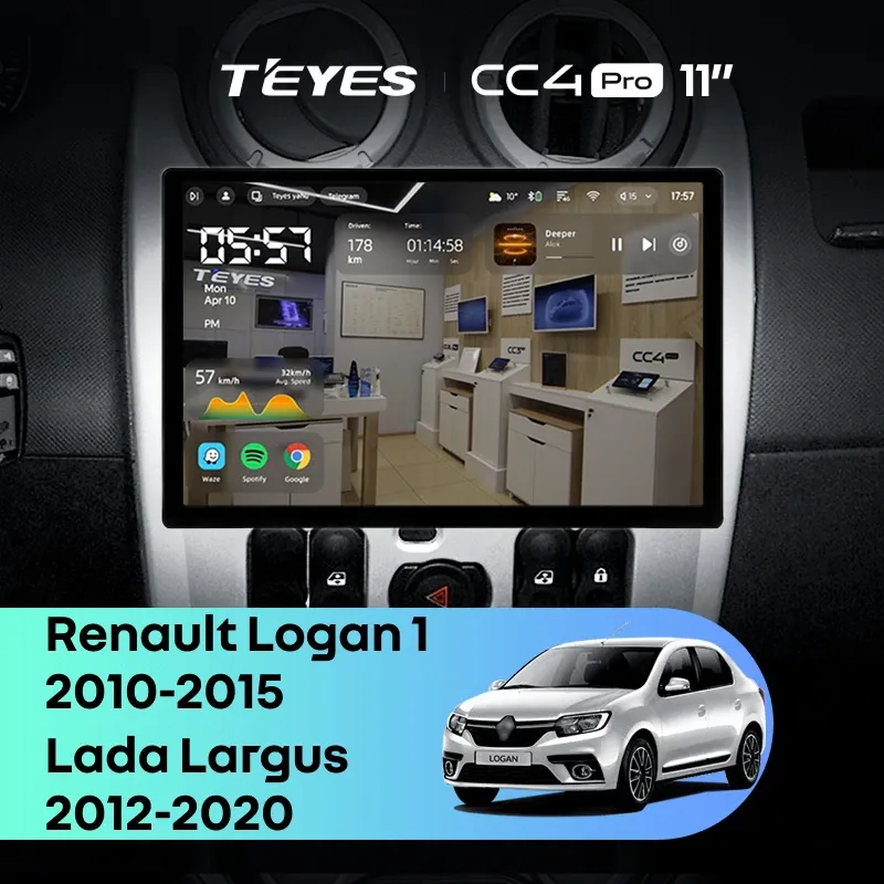Штатная магнитола Teyes CC4 Pro 8/128 Lada Largus (2012-2020) (11")