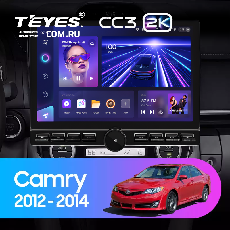 Штатная магнитола Teyes CC3 2K 6/128 Toyota Camry 7 XV 50 55 (2012-2014) Америка (13&quot; с кнопками)