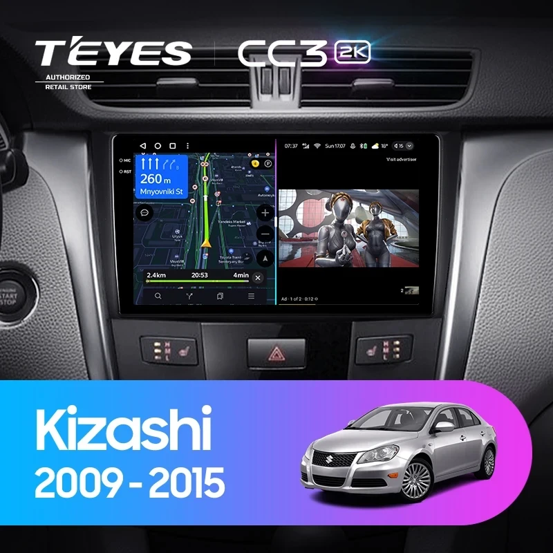 Штатная магнитола Teyes CC3 2K 4/64 Suzuki Kizashi (2009-2015)