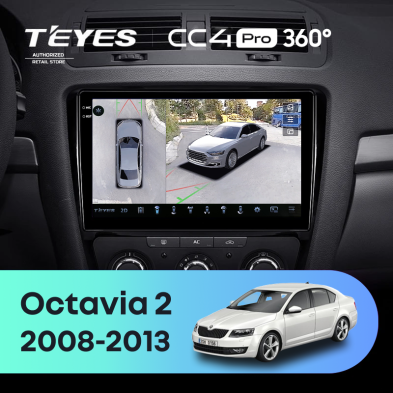 Штатная магнитола Teyes CC4 Pro 360 12/256 Skoda Octavia 2 A5 (2008-2013)