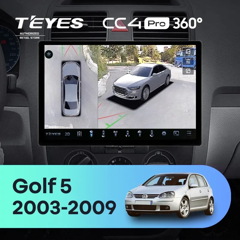 Штатная магнитола Teyes CC4 Pro 360 8/128 Volkswagen Golf 5 (2003-2009) F3 (13")