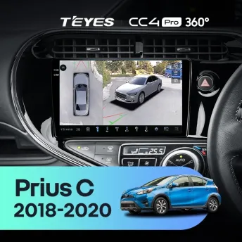 Штатная магнитола Teyes CC4 Pro 360 8/128 Toyota Prius C (2018-2020) Правый руль