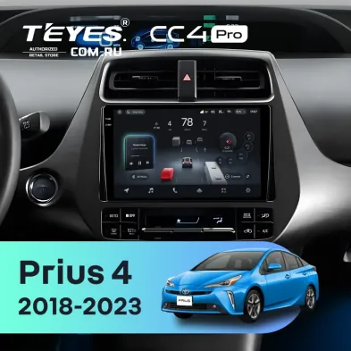 Штатная магнитола Teyes CC4 Pro 8/128 Toyota Prius 4 XW50 (2018-2023)