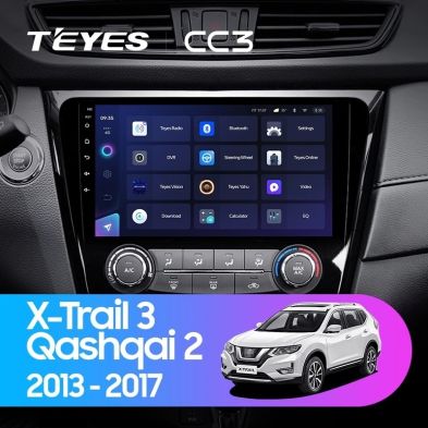 Штатная магнитола Teyes CC3 4/32 Nissan Qashqai 2 (2013-2021) F2 климат контроль Тип-AB