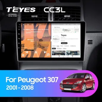 Штатная магнитола Teyes CC3L 4/64 Peugeot 307 1 (2001-2008)